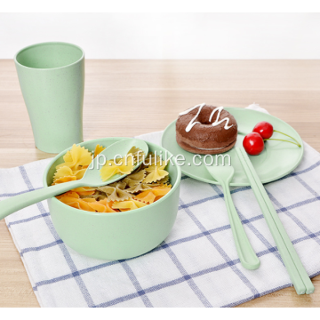 麦わら食器プレート6枚セット